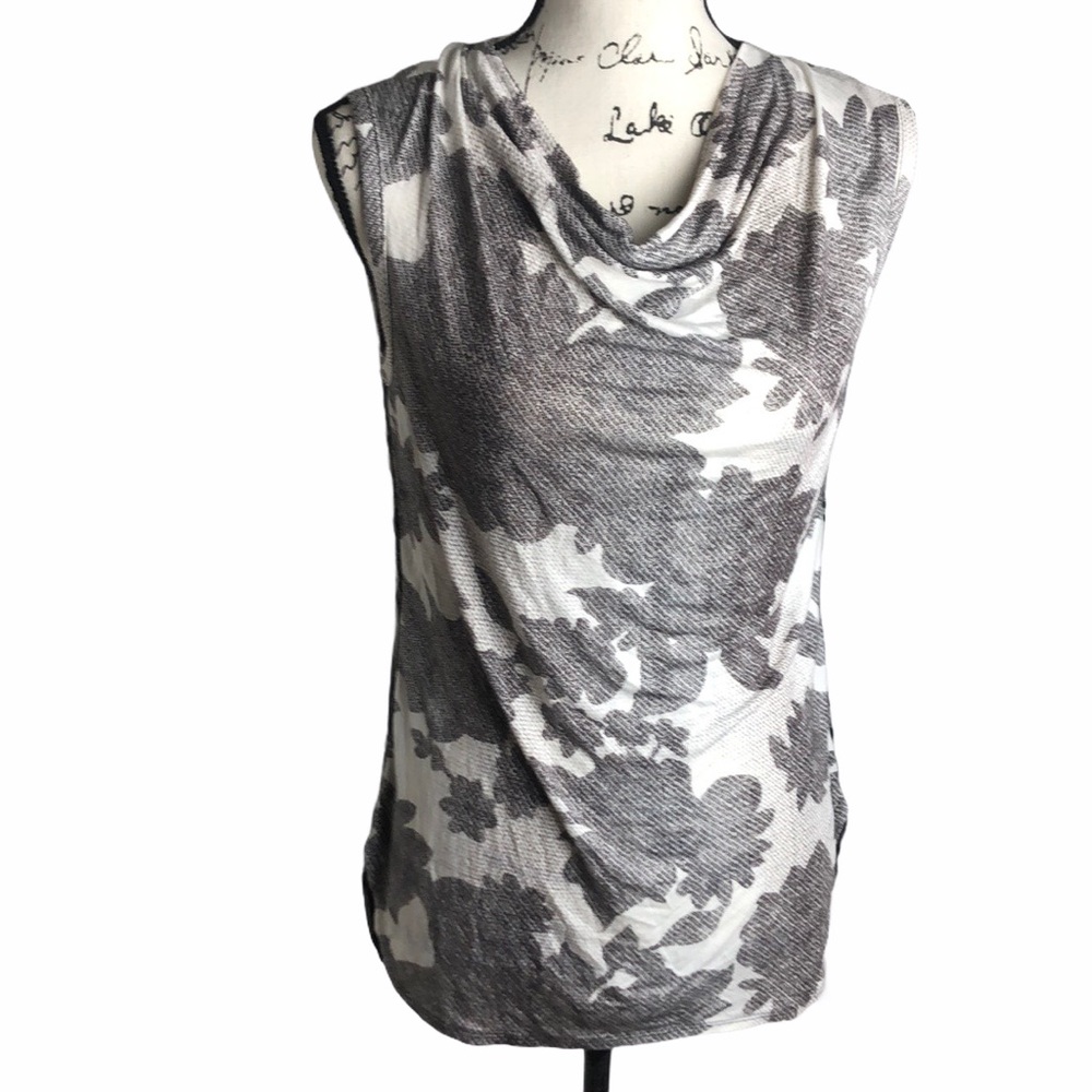 Floral Tango Drape Front Sleeveless Blouse Size XS